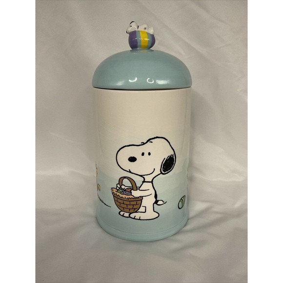 Peanuts Kitchen Peanuts Snoopy Woodstock Easter Cookie Jarcanister